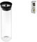H&H Minima Brocca con Tappo, 1 Litro, Nero/Trasparente, 8.5x8.5x28 cm