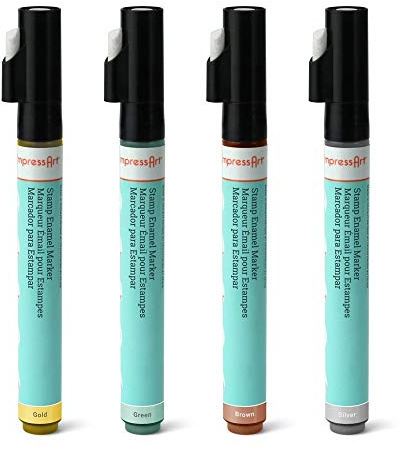 Antique Set of 4 Coloured Enamel Marker Pens