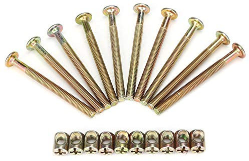 Akozon 10PCS M6 meubles Boulons En Acier Au Carbone 70mm avec 6mm Connecteur Connecteur