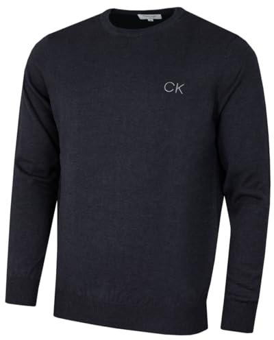 Calvin Klein Golf Mens Round Neck Tour Sweater - Denim Marl - S