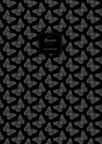 Butterfly Notebook - Lined Pages - A4 - Premium: (Black Edition) Fun notebook 192 lined pages (A4 / 8.27x11.69 inches / 21x29.7cm)