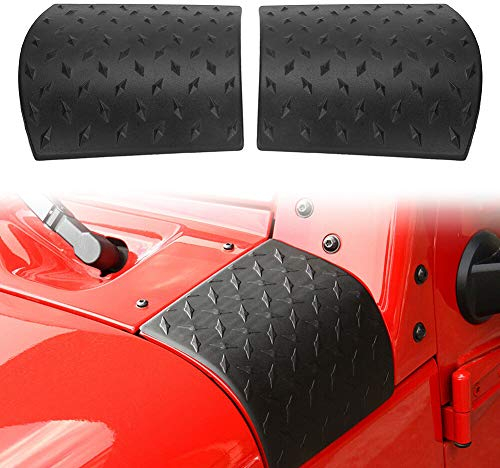 KIMISS Seitenwinkelabdeckung Seitenwinkelabdeckung, 2 Stück Motorhaube, Panzerung, Seitenabdeckung, passend für JK 2007-2017