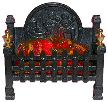 Dolls House Regal Glowing Log Fire Light up Miniature Fireplace Accessory 12V