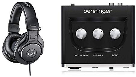 Audio-Technica ATH-M30XAuriculares de Diadema Cerrados (3.5 mm), Color Negro + Behringer U-PHORIA UM2 Equipos de música adicionales Negro