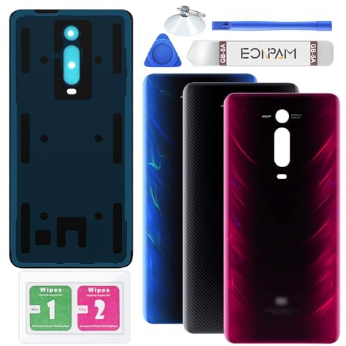 Eonpam Vitre Arrière pour Xiaomi Mi 9T Pro Origine Couvercle Batterie Remplacement avec Kit Réparation (Rouge)