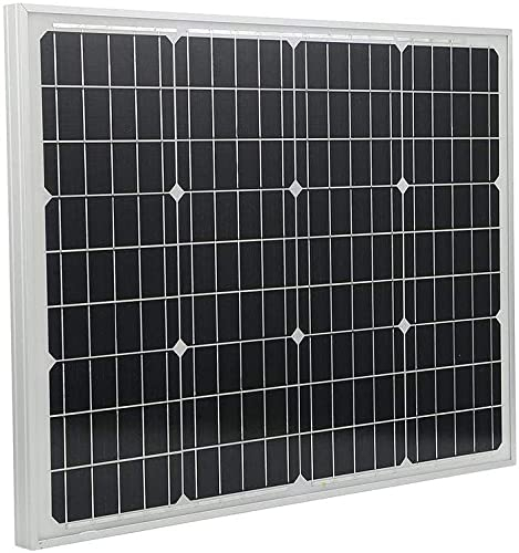 LeoFla Panneau solaire photovoltaïque monocristallin de 50 W 21 V avec pinces à étau, variable, moyenne