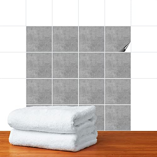 FoLIESEN - Fliesenaufkleber 15x15 cm | Deko-Aufkleber für Küche & Bad | Fliesen-Folie zum Aufkleben | Greydi, .:10 Stück
