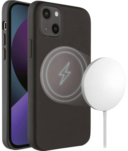 VIVANCO Mag Hype Backcover Apple iPhone 13 Schwarz Induktives Laden, Stoßfest MHCVVIPH2021BK