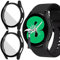 Jvchengxi [2 Stück Hülle für Samsung Galaxy Watch 4 44mm Glas Schutzhülle, HD Kratzfest Schutzfolie Hart Matt PC Vollschutz Gehäuse Displayschutz Case für Galaxy Watch 4 44mm (Schwarz/Schwarz)