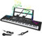 Teclado digital para niños, ideal para principiantes con 61 teclas y numerosos sonidos de instrumentos, teclado portátil para aprender para principiantes con soporte y micrófono