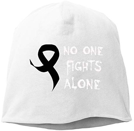 No One Fights Alone Skin Cancer Awareness Winter Knitted Beanie Mützen für Herren Cuffed Skull Cap Beanies Watch Hat für Damen