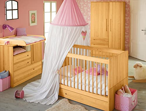 BioKinder Lina Kinderbett Gitterbett Babybett mit Bettkasten und bionik Matratze 70 x 140 cm