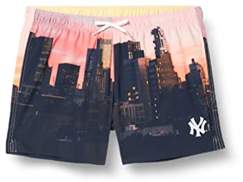 Champion Rochester 1919 MLB Beachshort Costume a Pantaloncino, Rosa all-Over (WL002), S Uomo S23
