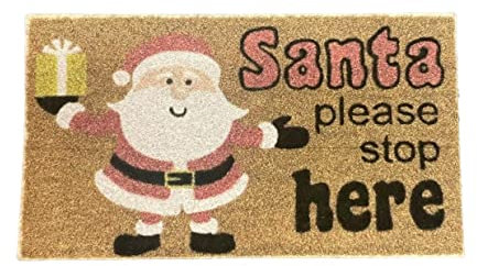 Melody Jane Dolls House Door Mat “Santa Please Stop Here” Miniature Hall Step Accessory 1:12