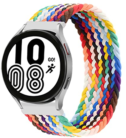 Geflochtenes Solo Loop Armband für Samsung Galaxy Watch 5/4 40mm 44mm/Galaxy Watch 5 Pro 45mm/Galaxy Watch 4 Classic 42mm 46mm, 20mm Elastisch Uhrenarmband Sport Ersatzarmband(Pride Edition,20mm-XXS)