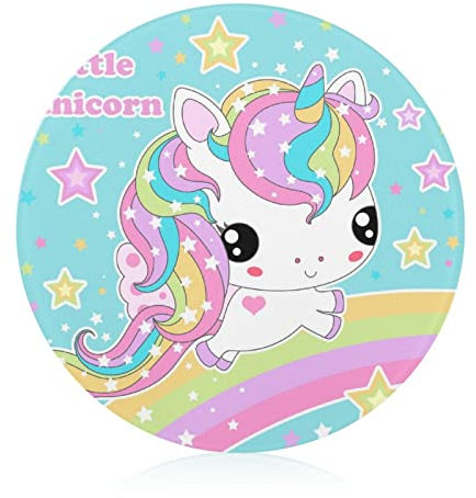 Einhorn Regenbogen Dekorativ Schneidebrett Aus Gehärtetem Glas Für Küche Spülmaschinenfest 20 cm