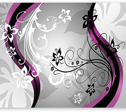 murando - Vlies Fototapete Blumen 350x256cm - Foto Tapete Schlafzimmer Wohnzimmer Moderne Vliestapete XXL Wandtapete Motivtapeten 3d Effekt Wand Dekoration - Abstrakt Ornament grau rosa pink