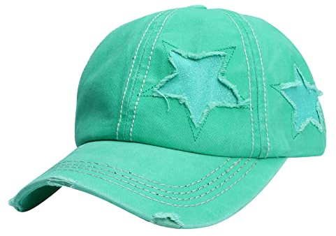 callmo Basecap Damen Pferdeschwanz, Trucker Pferdeschwanz Hut Messy Buns Glitzer Einfarbig Baseballkappe Unisex Visier Baseball Caps Running Caps
