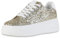 VAN HILL Damen Plateau Sneaker Keilabsatz Glitzer Trendy Schuhe 840510 213014 Gold 38