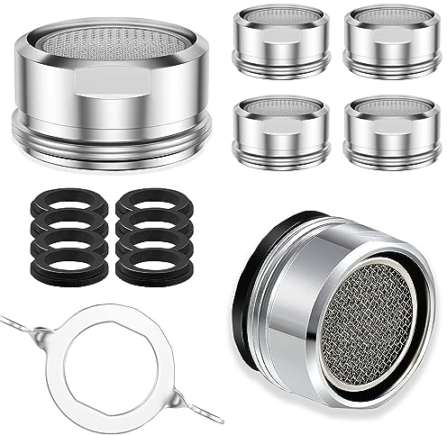 DuEgg Mousseur Robinet 24 MM, 6 Filtres en Acier Inoxydable Mousseur Robinet Economie Eau, Comprenant 8 Joints & 1 Cle D'aerateur,Mousseur Peut Reduire Votre Facture D'eau