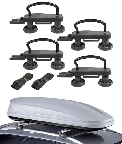 RACOONA 4PCS Stainless Steel Roof Box U-Bolt Clamps,Car Accessories Car Van Mounting Fitting Kit U Brackets Installation Accessory,Roof Rack Accessories Roof Rack Mounting Brackets,Fits Most Cars