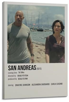 GLUC San Andreas Poster, klassisches Film- und Fernsehposter, Album, Poster, Teenagerzimmer, Wanddekoration, 30 x 45 cm, Rahmenstil