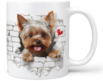 Hunde-Tasse: Yorkshire Terrier Mauer, Liebe zum Haustier | Kaffee-Tasse | Geschenk für Hundeliebhaber Hundebesitzer | Haustierliebe | Geschenkidee | Keramik 330ml | Geschenktasse