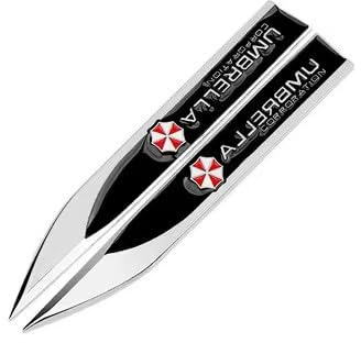 EIN Paar Umbrella Emblem Zeichen Badge Auto Abziehbild Aufkleber 3D Seite Car Sticker, (schwarz)