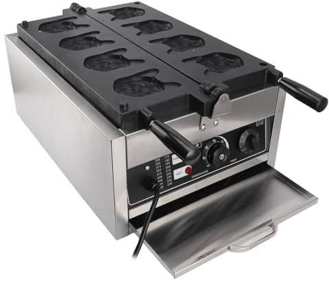 Gaufrier Commercial, Gaufrier Électrique à Chauffage Double Face Sûr et Sain pour Restaurant (Prise UE 220V)