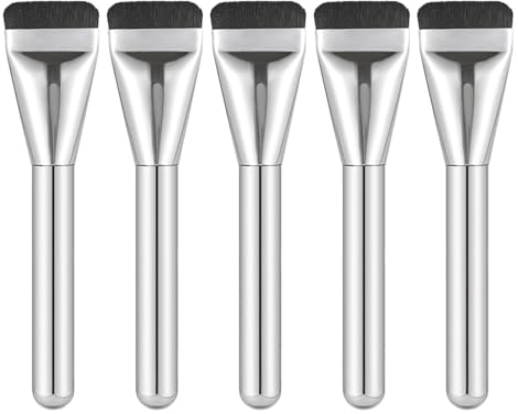 5 Stück Foundation Make Up Pinsel Ultra Thin Foundation Brush Flacher Flüssiger Foundation Make Up Pinsel Flach Weiches Haar für Cremige Pudrige oder Flüssige Foundation