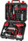 DEKO Cassetta Attrezzi Completa con Trapano Avvitatore Batteria 8V, 126 Pezzi Valigetta con Set Completo di Punte (Rosso)