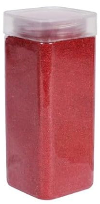 1Buy UK 800g tub of Coloured Natural Decorative Sand Craft Pebbles Table Decoration Pot Vase Fillers Garden Weddings Rocks Aquarium Art Ceremony Florist Candle (Red)