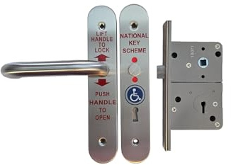 Bary NKS Disabled Toilet Lock with Keyblocker, Right Hand | 316 Stainless Steel, 6 Lever Security, NKS Compatible, DDA Compliant, Mortise Lock Design