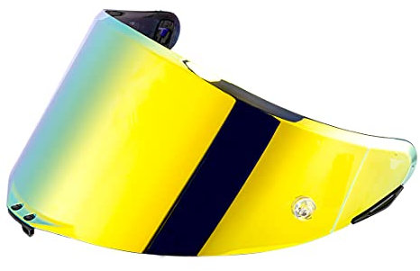 Helmvisier Motorrad für Pista GPR GPRR Corsa R Race 3 Race 2,Motorrad Windschutz Helm Objektiv Visier Vollgesichts,Motorradhelm Zubehör Ersatz (Chrom Gold)