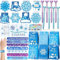 vamei Frozen Mitgebsel Kindergeburtstag 6 7 8 9 10 Jahre, Give Aways Gastgeschenk Kindergeburtstag mit Kristall Diamant Stift Notizbuch Einladungskarten Geburtstag Sticker Party Mitbringsel Mädchen