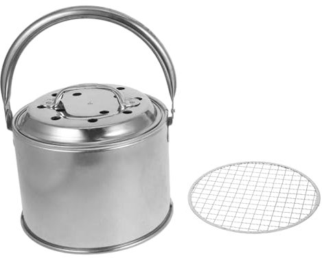 SUPVOX Barbecue Dextérieur Pliable Feu De Camp Chauffage Au Charbon De Bois Foyer Couvercle Sûr Utilisation Polyvalente
