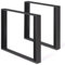 IDMarket - Lot de 2 Pieds de Table carrés Phoenix Noir 75 cm