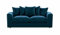 Royal Blue Plüsch Stoff Ecksofa Set mit Linker und Rechtshänder 3+2-Sitzer und Drehstuhl Luxus Wohnzimmermöbel