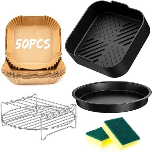 5 accessori per friggitrice ad aria calda, accessori per friggitrice ad aria calda, per COSORI 5,5L/6L/6,2L, Philips 5000 Serie XXL 7,2L, Ninja MAX PRO 6,2L AF180EU, Russell Hobbs 8L, Airfryer