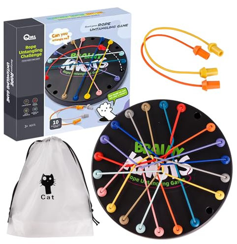 Brainy Knots Rope Challenge Puzzle Knobelspiel, Brainy Knots Rope Untangling Tisch Strategie Brettspiel, Twisted Games Buntes Gedrehtes Seil Puzzlespiel, Logik Puzzle Brettspiel für Jungen und Mädchen