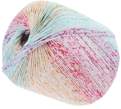 ARTSEWPLY 1rolle Farbverlauf Baumwollgarn Für Handarbeit Geeignet Zum Häkeln Von Schals Mützen Und Pullovern Strapazierfähiges Material Für Kreative Projekte Bunt