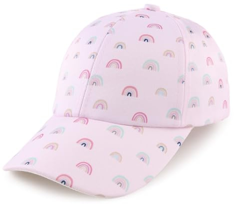 MniJiza Kindermütze Mädchen Sommer Sonnenhut Für Mädchen Katze Floral Schmetterlinge Baby Mütze (4-8Jahre, Rosa Regenbogen)