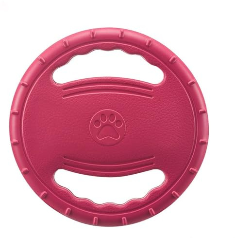 jiejack Hunde-Flugscheibe, Frisbee Ring,Kauspielzeug Hund Unzerstörbar,Stressabbau, Haustiertraining, Flugscheibe für Große Hunde (Rot)