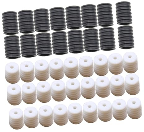 HEMOTON 200 Stück Verstellbare Maskenbänder Silikon Anti rutsch Ohrschutz Schnalle Schwarz Weiß Langlebiger Maskenhalter für Sport und Outdoor Aktivitäten