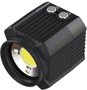 Lampe LED compacte IPX8 étanche pour photographie subaquatique avec 5 modes d'éclairage et indice de profondeur de 60 m - Lumière de plongée rechargeable pour appareils photo - Lumière LED compacte