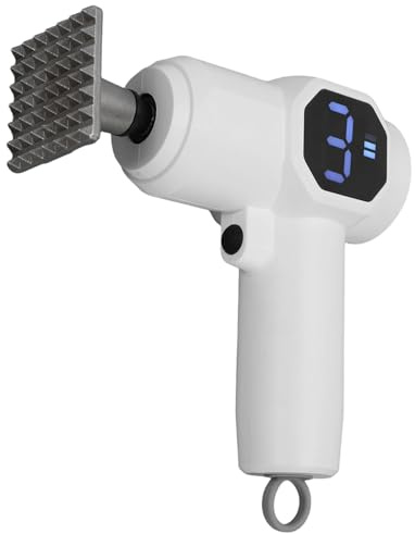 Asixxsix Batticarne Elettrico, Batticarne con 6 Livelli di Regolazione, Testina in Acciaio Inox, Facile da Pulire, per Intenerire Manzo, Maiale e Pollo per il barbecue.
