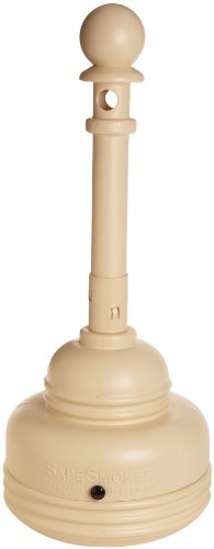 Eagle 1206BEIGE High Density Polyethylene (HDPE) SafeSmoker Cigarette Receptacle, 5 quarts Capacity, 37.75 Height, 15.25 Diameter, Beige