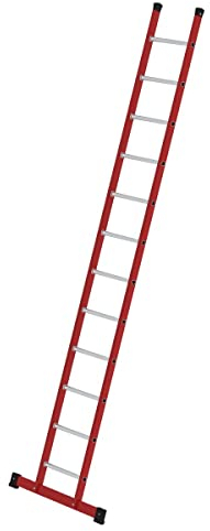 Munk | Kunststoff-Anlegeleiter | mit geriffelten Aluminium-Sprossen | 12 Sprossen inkl Traverse