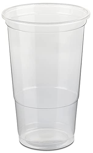 LogiPack GeRo 800 Stück Plastikbecher 0,5l / 1Pint Einwegbecher aus Kunststoff PP (Polypropylen), Transparent
