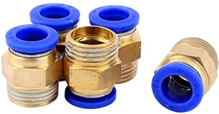sourcingmap 5pcs 1/2BSP Male to 12mm OD Quick Release Pneumatic Fitting Connector